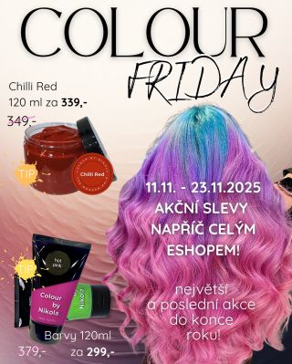 ODSTARTOVÁNO 💥 Začíná největší akce roku Colour Friday! Slevy napříč celým e-shopem. Odkaz v BIO. Některé odstíny mizí...